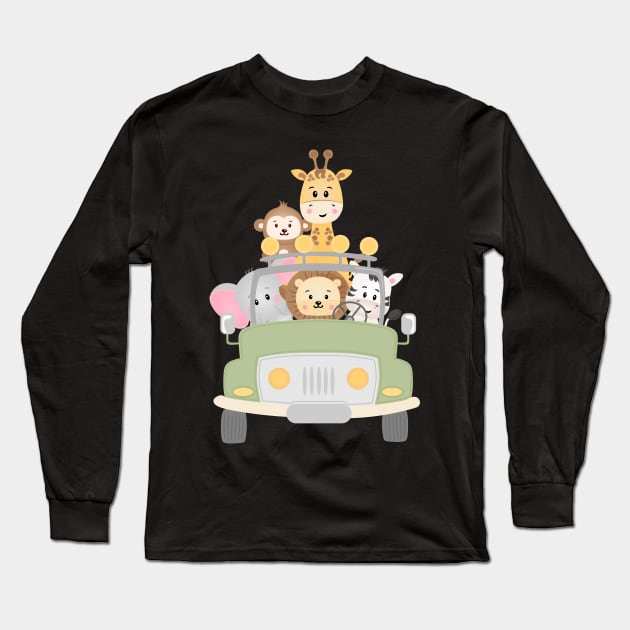 zoo animals safari gift Long Sleeve T-Shirt by Smartdoc